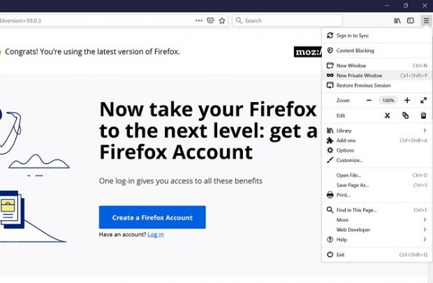 فعال‌سازی حالت خصوصی مرورگر فایرفاکس بر روی کامپیوتر